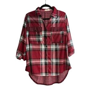 Paper Tee flannel t-shirt plus size 2XL
